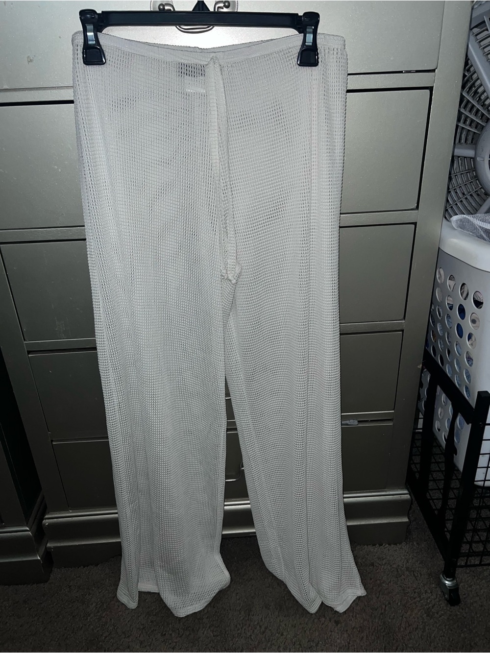 White Lightweight Knit Lounge Pants